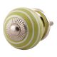 Lime Green Striped Small Ceramic Cabinet Knobs